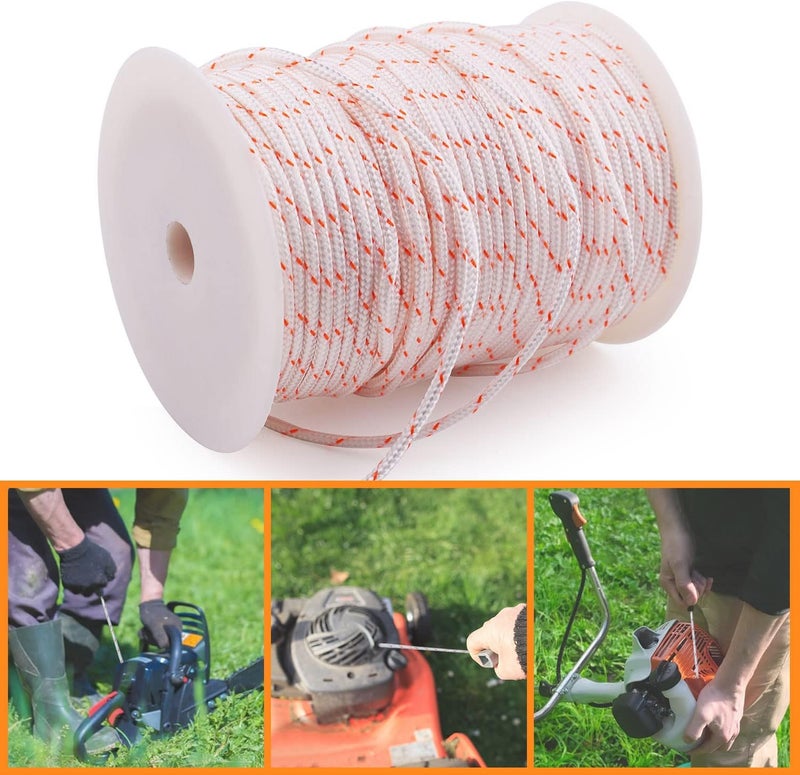 Mtanlo Recoil Starter Rope Pull Cord 3.5mm 100-Meter for Stihl Husqvarna Echo Poulan Homelite McCulloch Sears Craftsman Trimmer Edger Brush Cutter Lawn Mower Chainsaw - Image 4